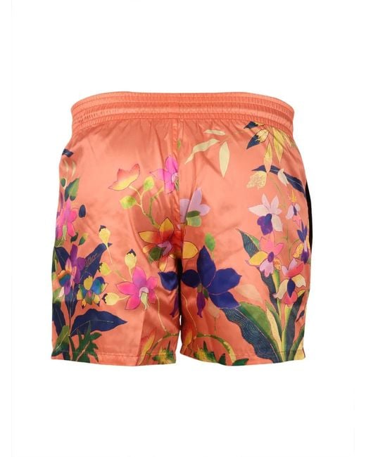 Etro Orange Boxer Swimsuit for men