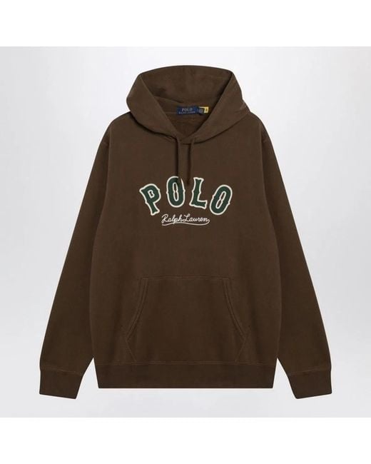 Polo Ralph Lauren Brown Hoodie With Logo for men