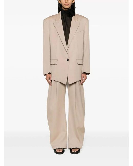 The Attico Natural Single-Breasted Virgin Wool Jacket