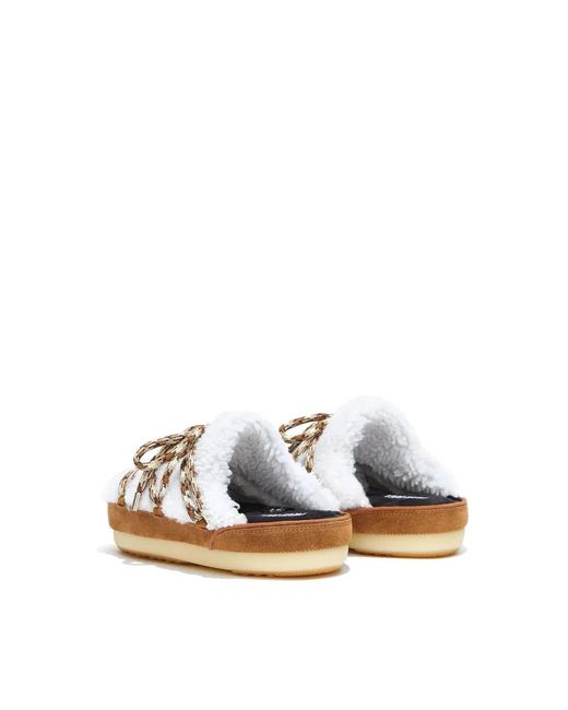 Moon Boot White Mules Shearling for men