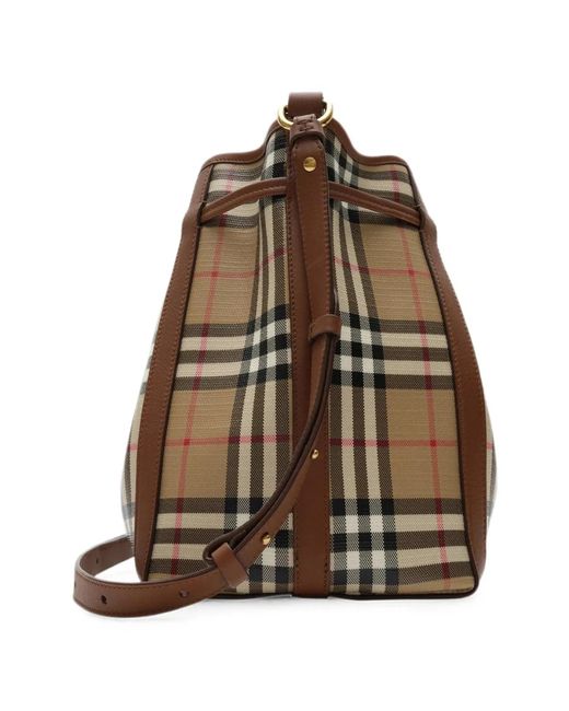 Burberry Brown Mini Check Bucket Bag