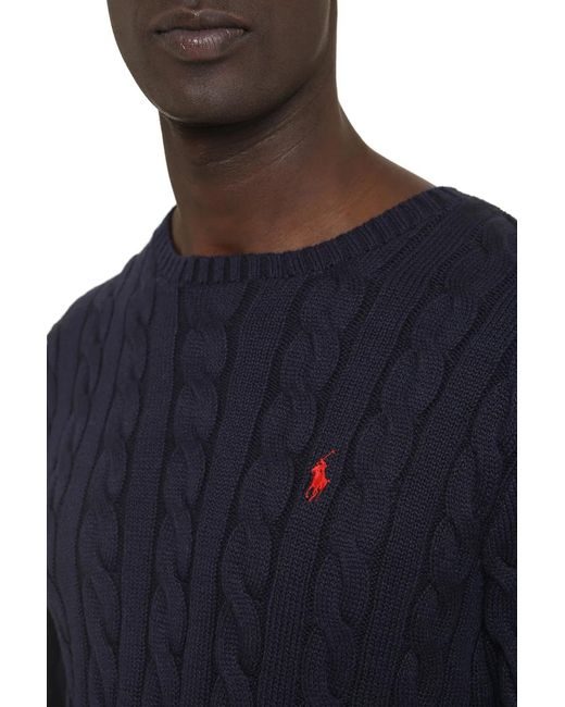 Polo Ralph Lauren Blue Plaited Cotton Jersey for men