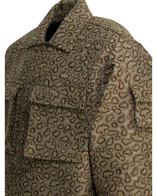 Beams Plus Green Polyester Cotton Jacket for men