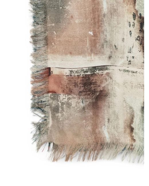 Pierre Louis Mascia Natural Printed Silk Scarf