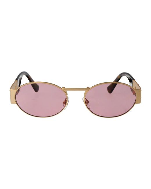 Versace Pink Matte Metal Sunglasses