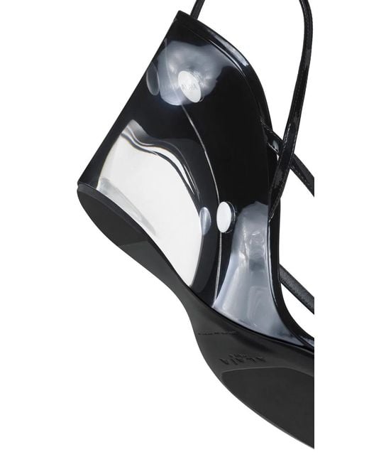 Alaïa White Alaia Toe Strap Wedge Sandals