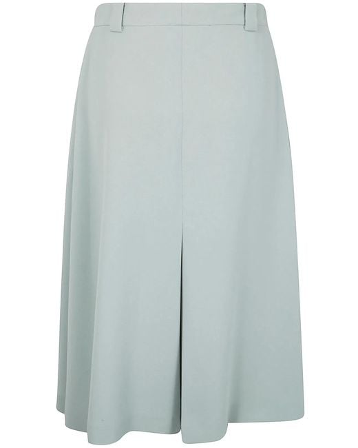 N°21 Blue Crepe Sable Midi Skirt