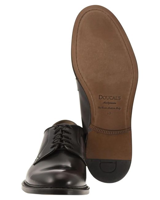Doucal's Black Smooth Leather Derby for men