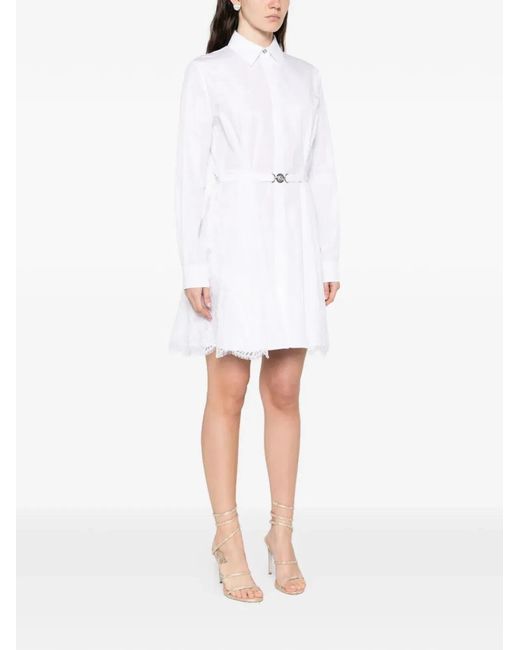 Versace White Belted Cotton Shirt Dress