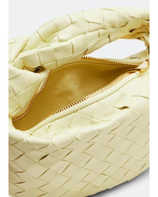 Bottega Veneta White Mini Jodie Intrecciato Leather Bag