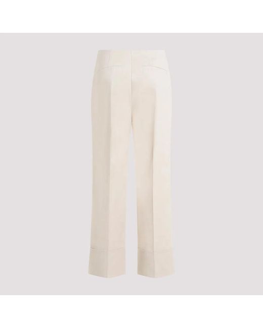 Theory Natural Nude & Neutrals Cotton Elastane Pants