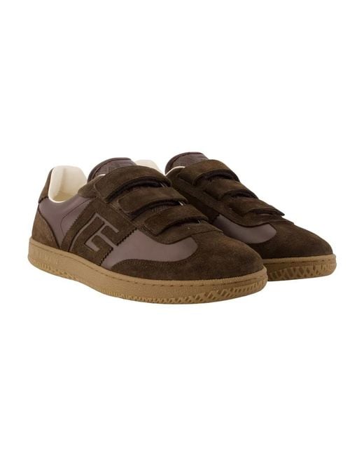 Balmain Brown Swan Scratch Sneakers for men