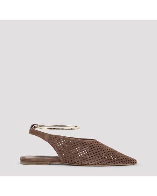 Jil Sander Brown Goat Leather Sling Back