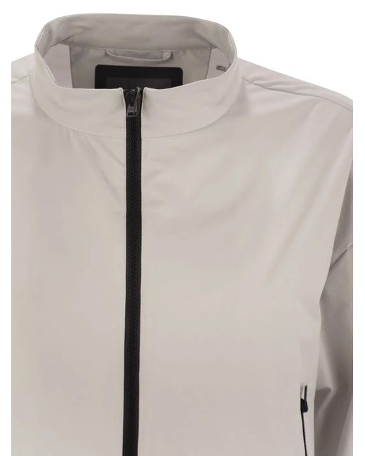 Herno Gray Laminar Bomber Jacket With Zip
