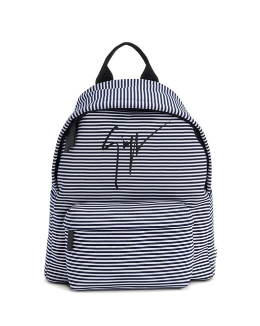 Giuseppe Zanotti Blue Bud Signature Logo Backpack for men