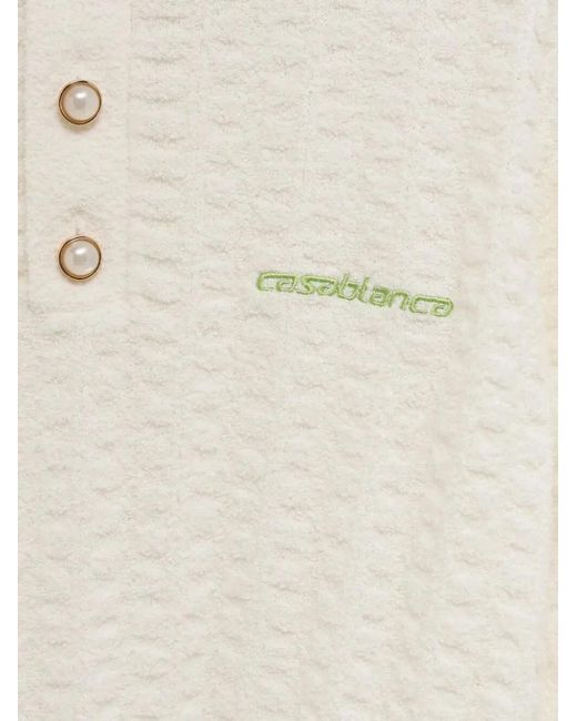 Casablanca White "Tennis Boucle" Polo Shirt for men