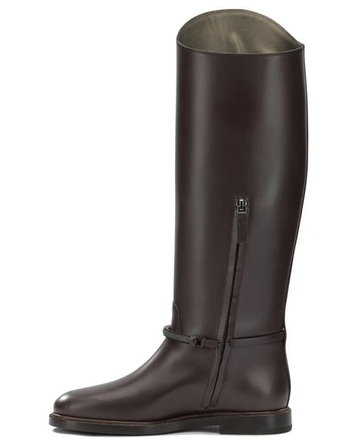 Brunello Cucinelli Brown "Monili" Knee-High Boots