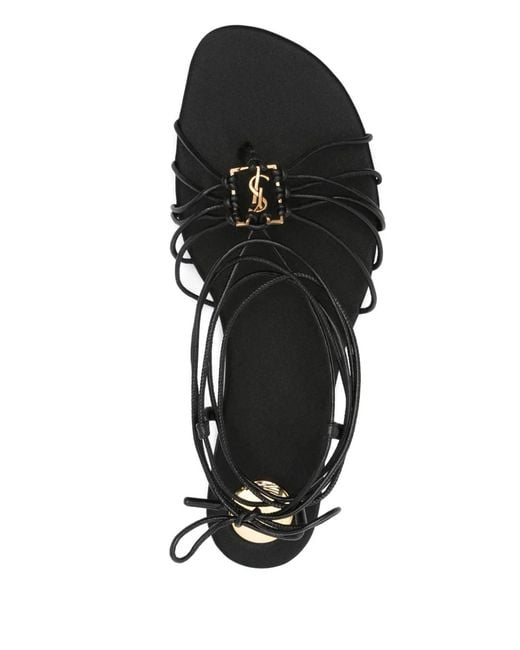 Saint Laurent Black Babylone Satin Sandals