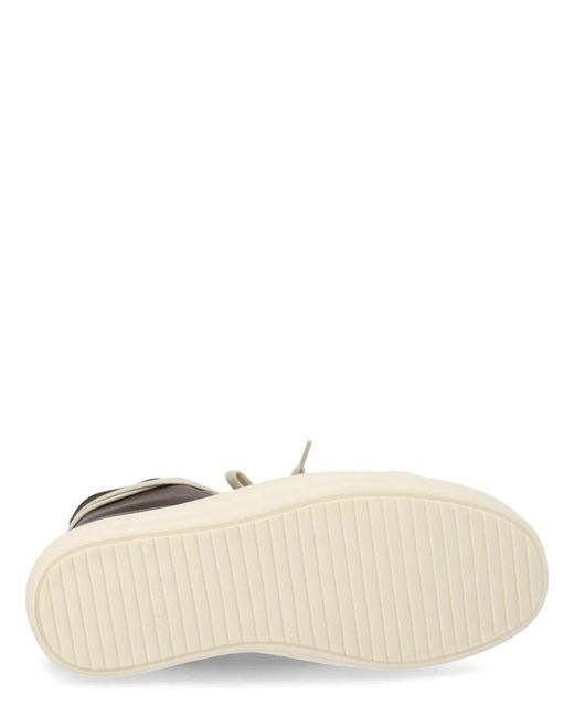 Rick Owens Brown Multicolour Leather Sneaker