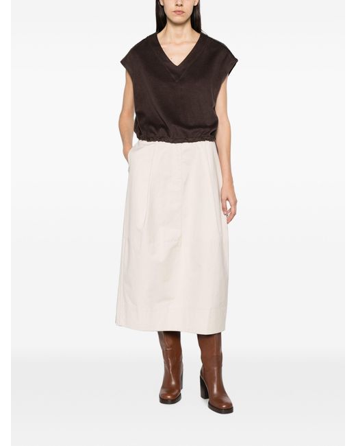 Herno Brown Polyester Modal Wool Blouse