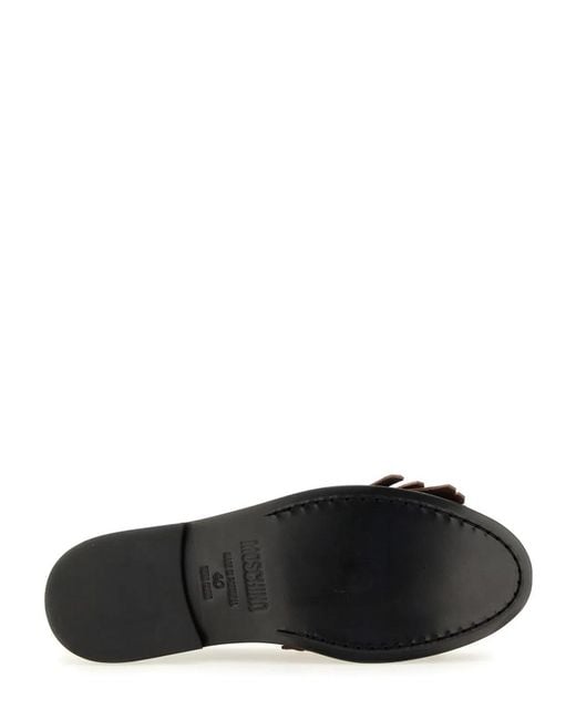 Moschino White Moccasin With Bangs And Coin