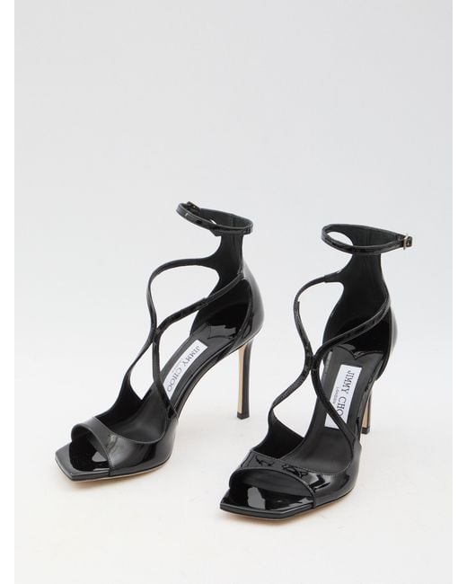 Jimmy Choo Black Leather Rubber Sandals