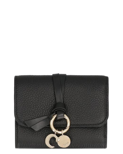Chloé Black Small Alphabet Trifold Wallet