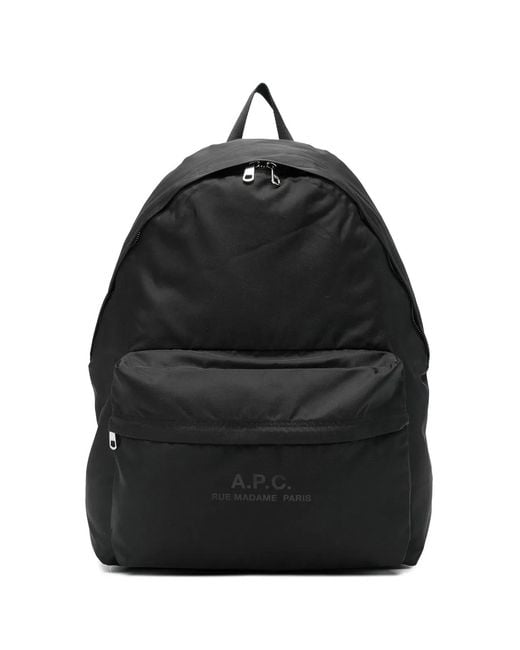 A.P.C. Black Backpack With Logo