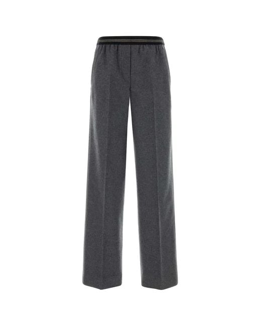 Miu Miu Blue Grey Wool Blend Pant