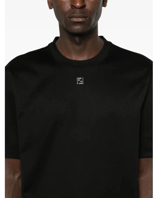 Fendi Black Cotton T-Shirt for men