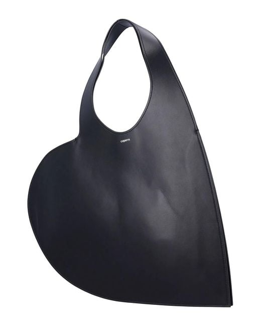 Coperni Black Double Heart Shopper Bag