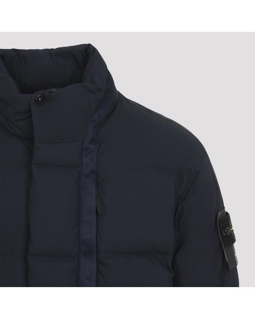 Stone Island Blue Down Jacket for men