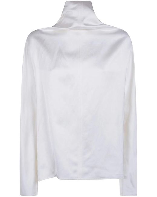 Totême White Cowl Neck Blouse