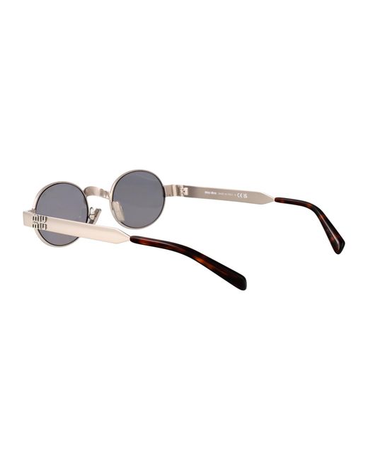 Miu Miu Gray Metal Sunglasses