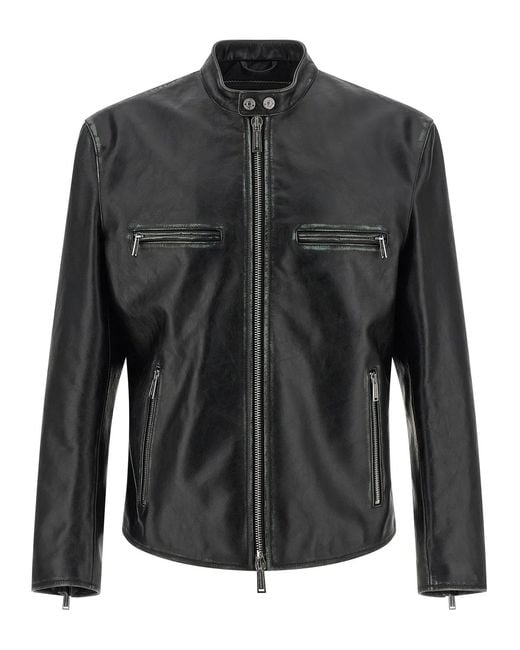 DSquared² Black 'Bad Boy' Biker Jacket for men