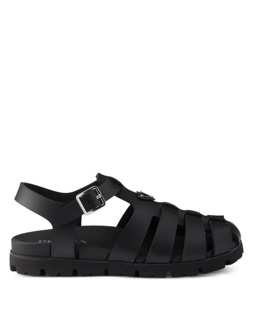 Prada Black Eva Flat Shoes for men