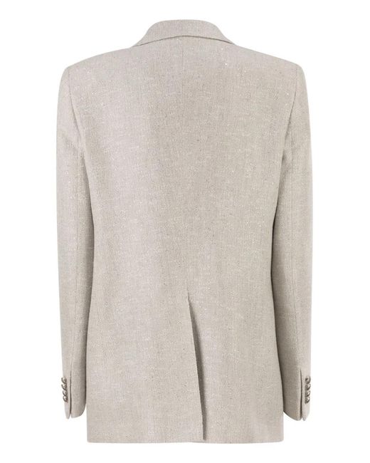 Tagliatore Natural Single-Breasted Bouclé-Effect Mélange Blazer