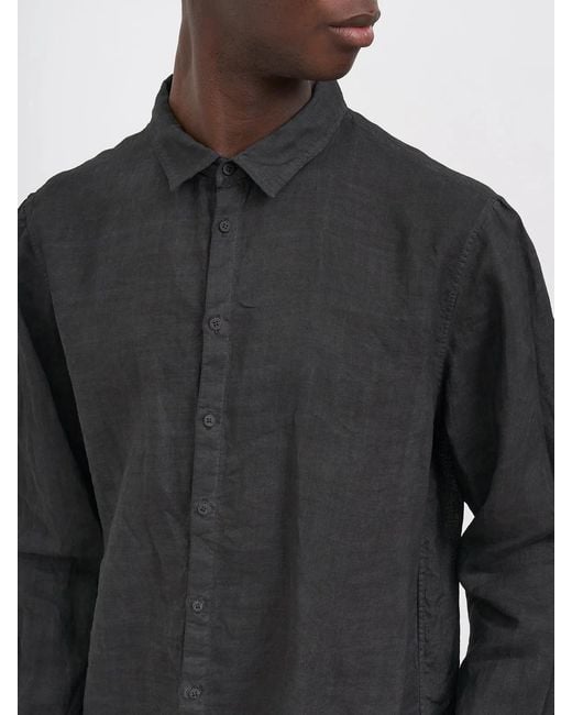 Poeme Bohemien Gray Regular Linen Shirt for men