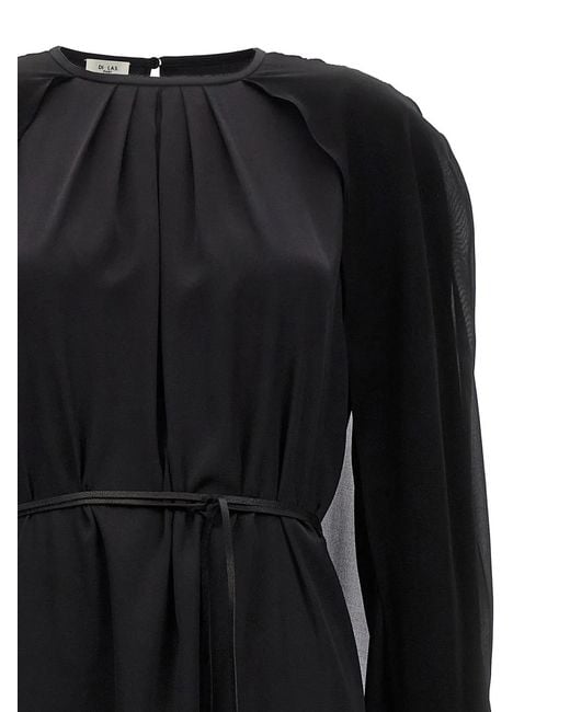 DI.LA3 PARI' Black Cape Dress