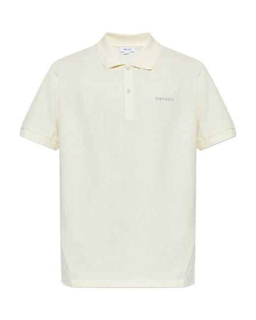 McQueen White Logo Emb Polo for men