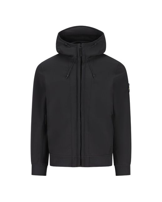 Stone Island Black Biker Jacket for men