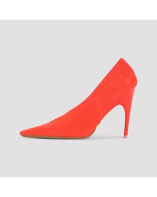 Balenciaga Red Tangerine Duchesse Pumps