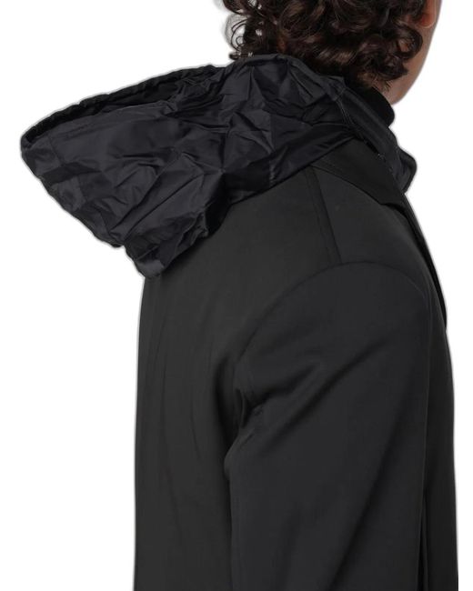 Fay Black Double Polyester Coat for men