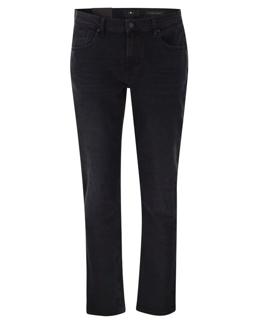 7 For All Mankind Blue Slimmy Tapered Low Jeans for men