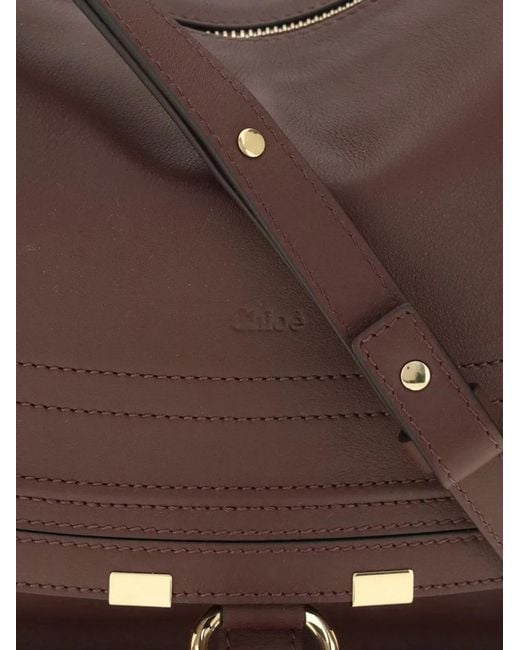 Chloé Brown Marcie Small Leather Shoulder Bag