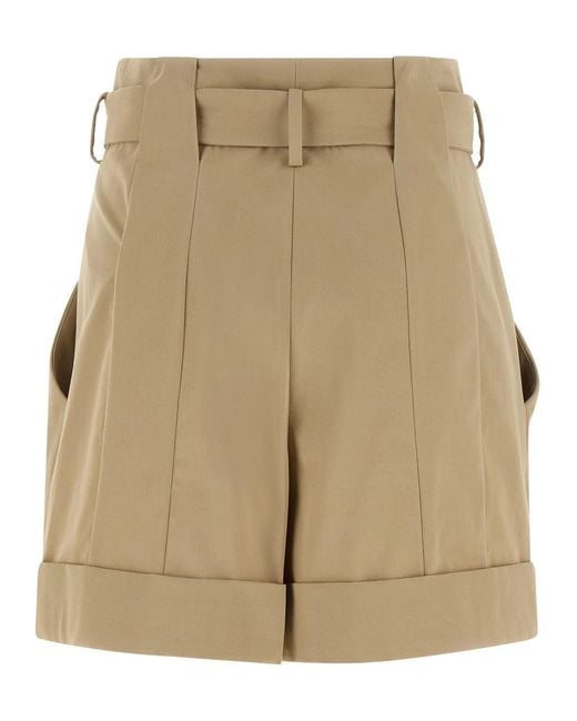 Balmain Natural 'Anthem' Buckle Shorts