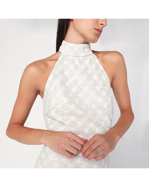 ROTATE BIRGER CHRISTENSEN White Cream-Colored Dress With Sequins