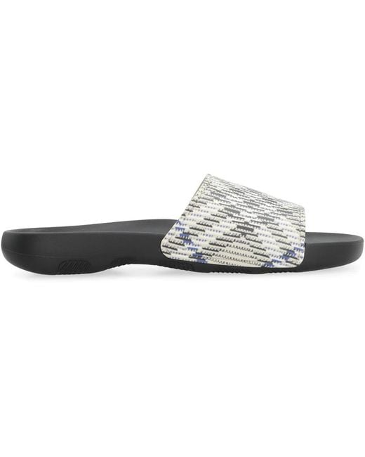 Burberry White Dive Rubber Slides for men