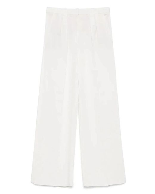Barbara Bui White Pressed-Crease Trousers
