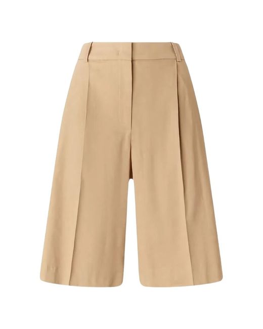 Pinko Natural Chantilly Pleated Wide Shorts